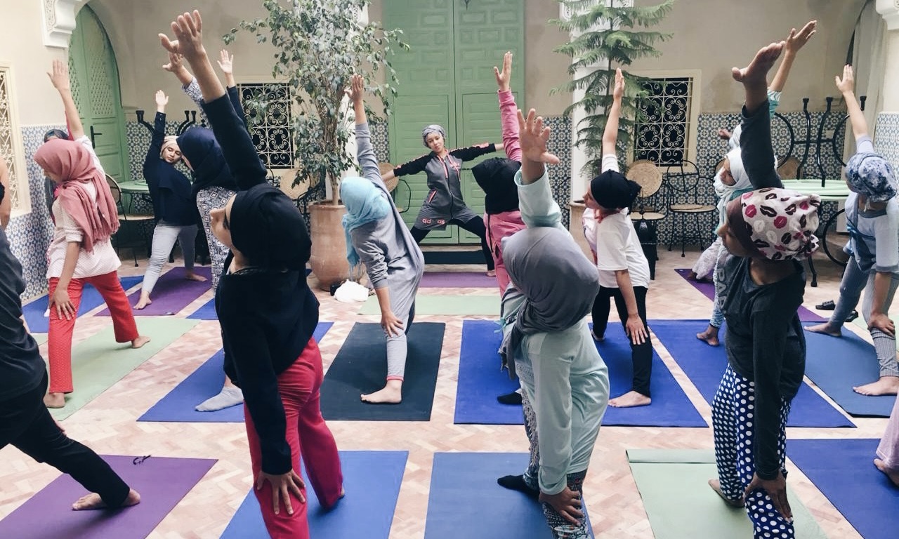 Community yoga classes at Dar Moustaqbel - NOSADE